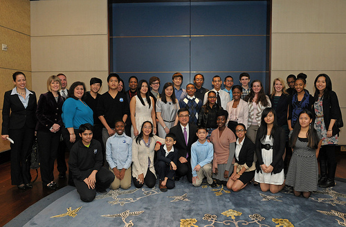 East-West Students and Mrs. Katz at Asia Society with US Ambassador, Gary Locke
