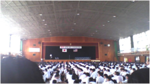 Welcoming assembly at Nishio High School